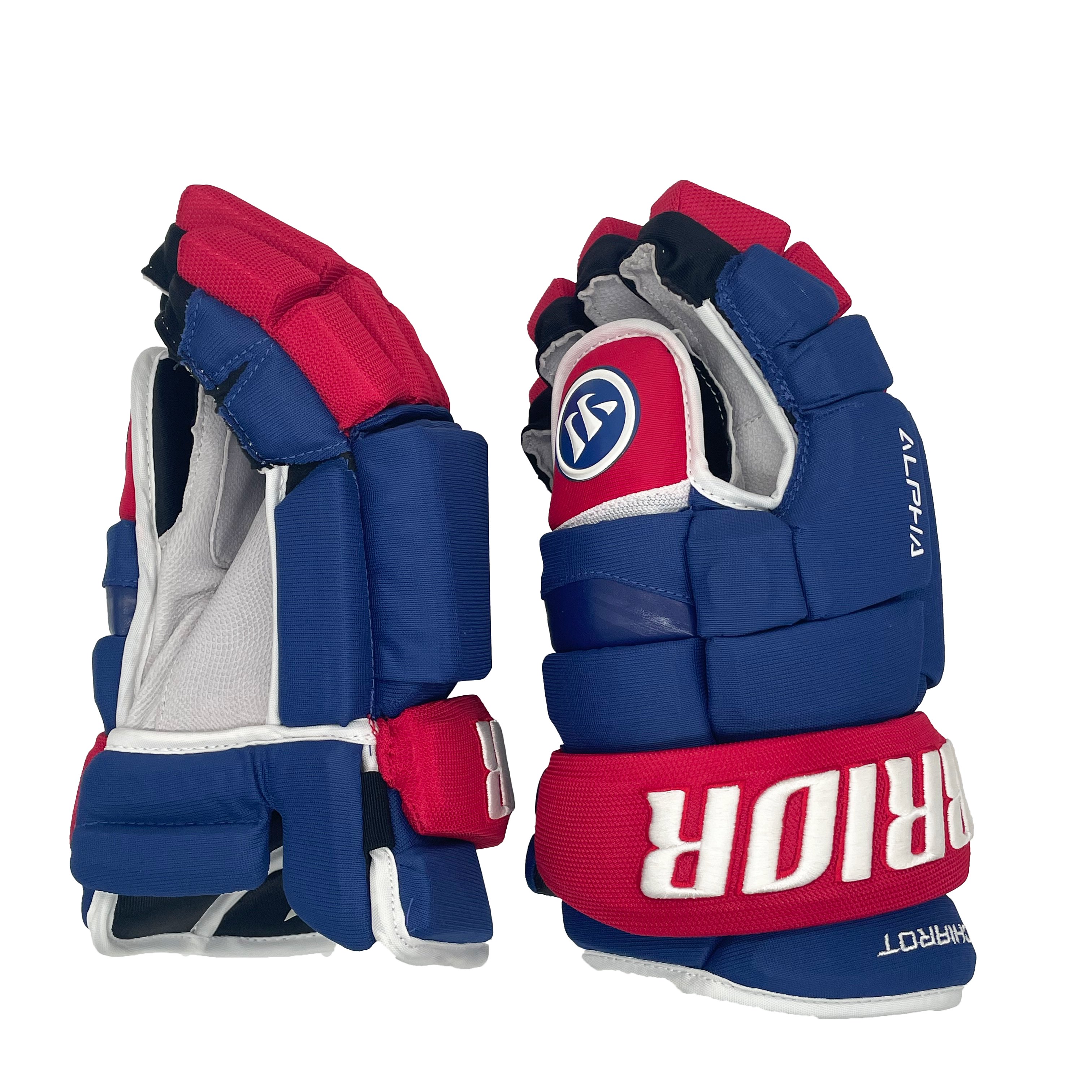 Warrior Alpha QX - Gant NHL Pro Stock - Ben Chiarot (Bleu/Rouge/Blanc)